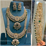 Victorian Polish AD Stones Bridal Set - Nakshatra Jewels