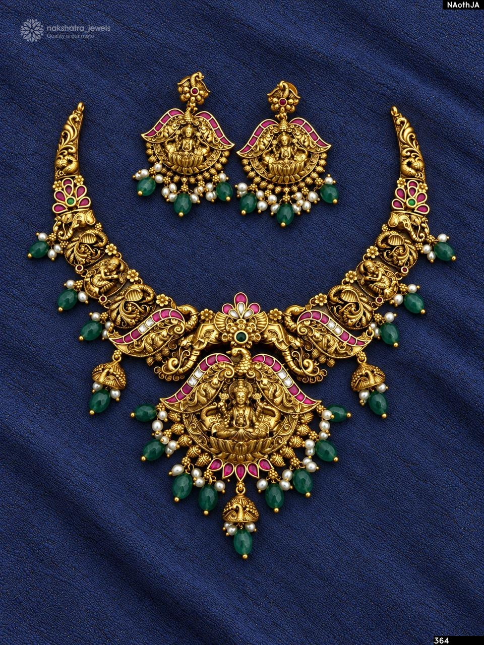 Nakshi Work with Kundan Stones Bridal Necklace