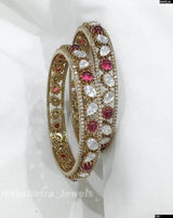 Moissanite Stone Studded Bangles - Nakshatra Jewels