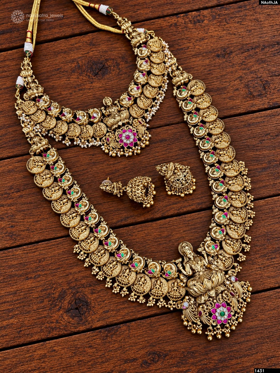 Nakshi Work with Kundan Stones Bridal Combo Set