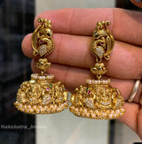 Nakshi work with AD Stones Earrings - Nakshatra Jewels