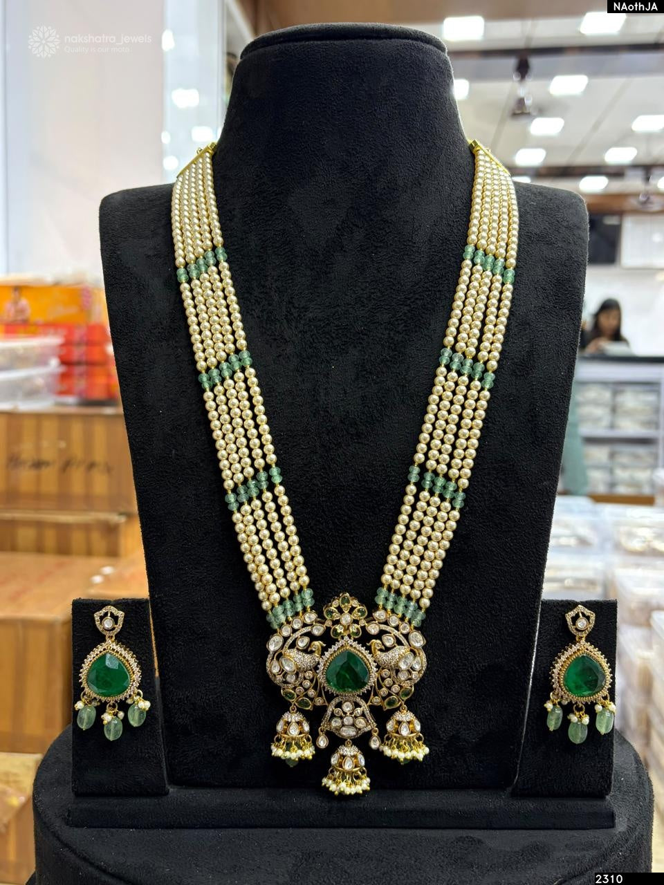 Victorian Polish with Mossianite Stones Pendent Beads Haram
