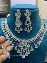AD Stones Necklace (Silver Polish) - Nakshatra Jewels