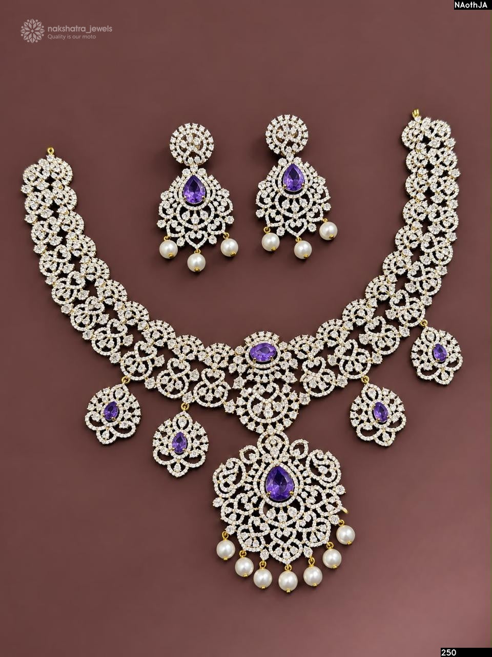 American Diamond Stones Bridal Necklace