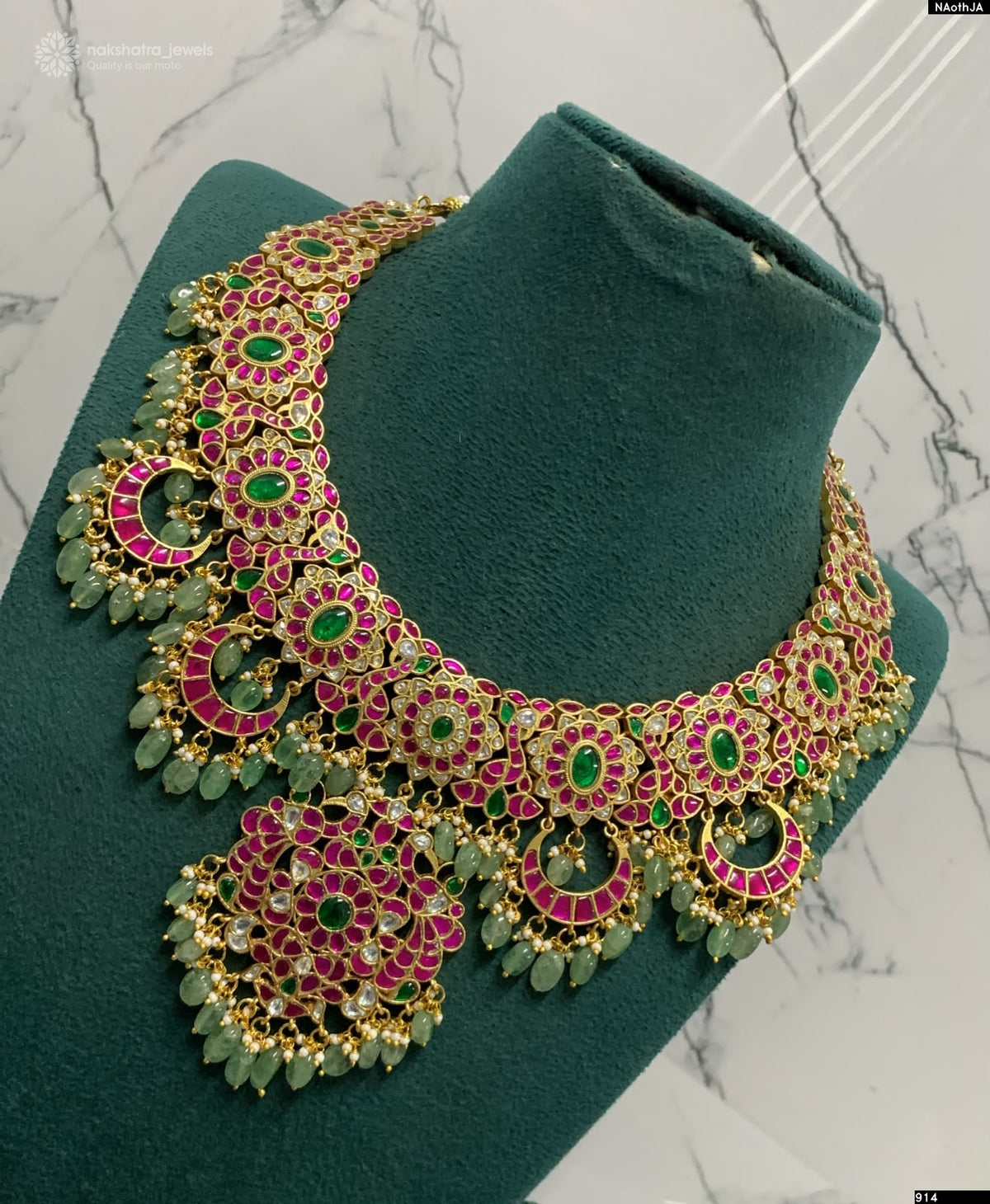 Kundan Stones Bridal Neckalce with Beads