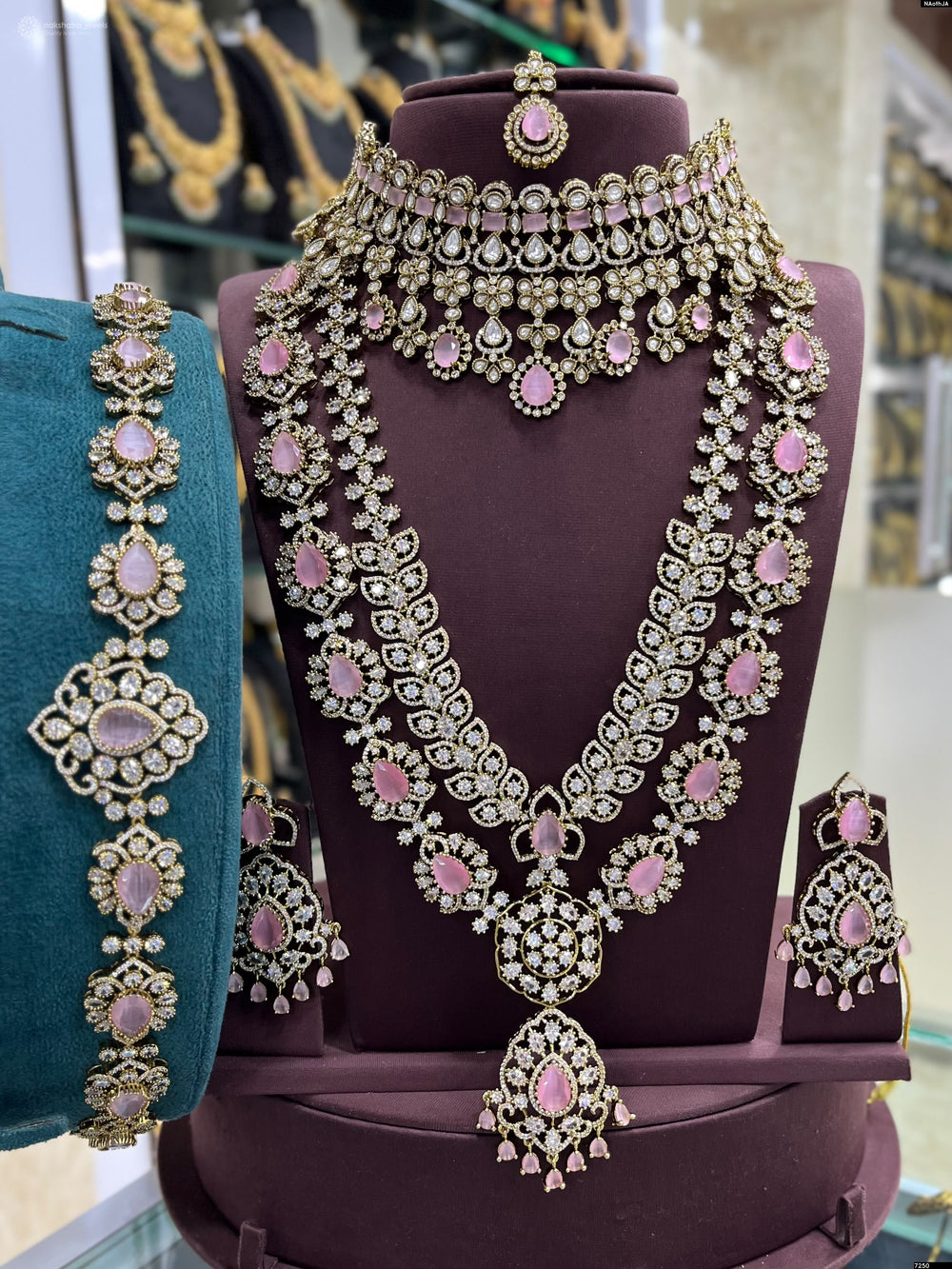 Victorian Polish AD Stones Bridal Combo Set