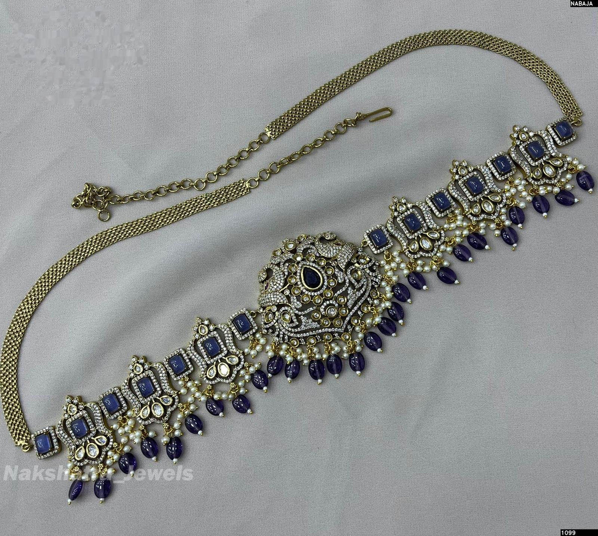 Victorian Polish AD Stone Bridal Hip Chain