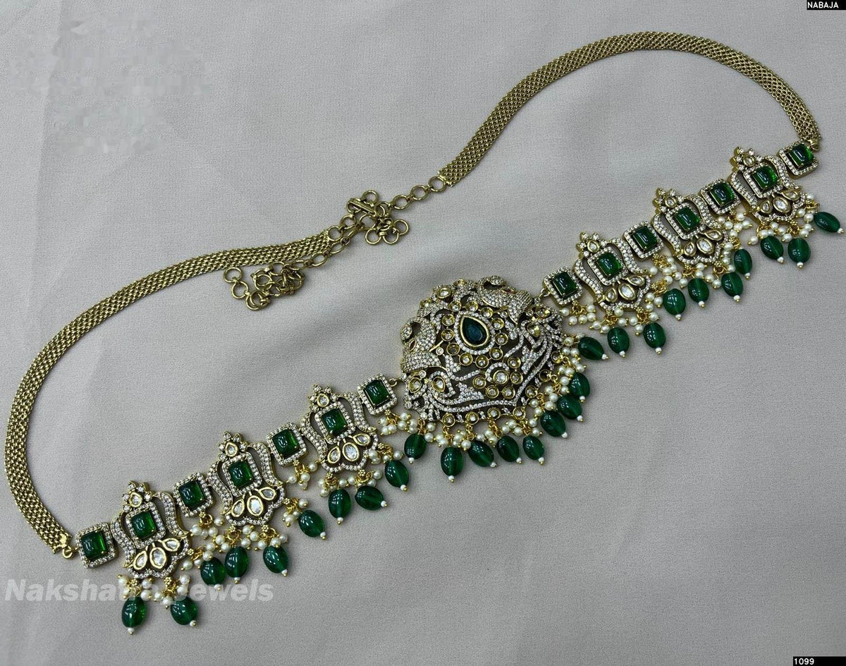 Victorian Polish AD Stone Bridal Hip Chain