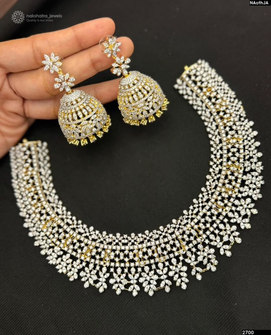 American Diamond Stones Bridal Necklace