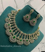 American Diamond Stones Bridal Necklace - Nakshatra Jewels