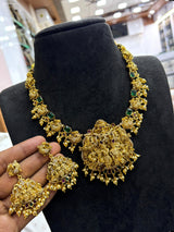 Nakshi Work with AD Stones Bridal Necklace