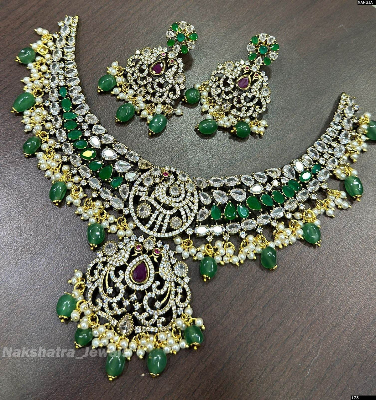 Victorian Polish AD Stones Necklace