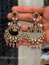 Victorian Polish AD & Moissanite Stones Earrings - Nakshatra Jewels