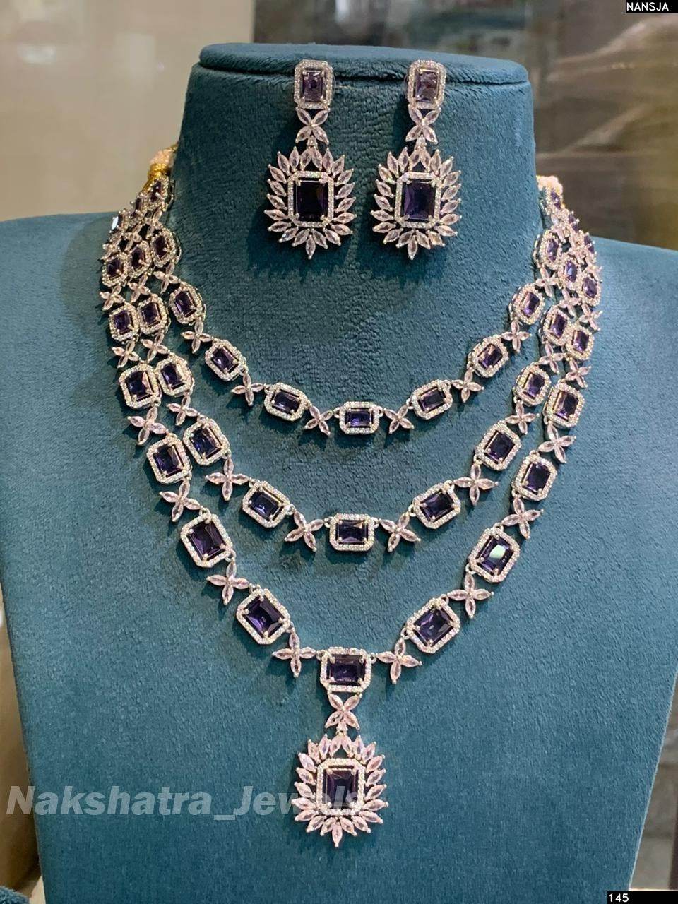 AD Stones Bridal Layer Haram - Nakshatra Jewels