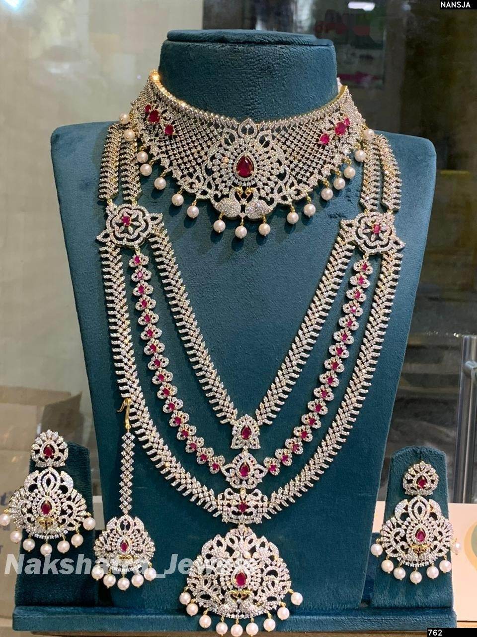 American Diamond Stones Bridal Combo Set