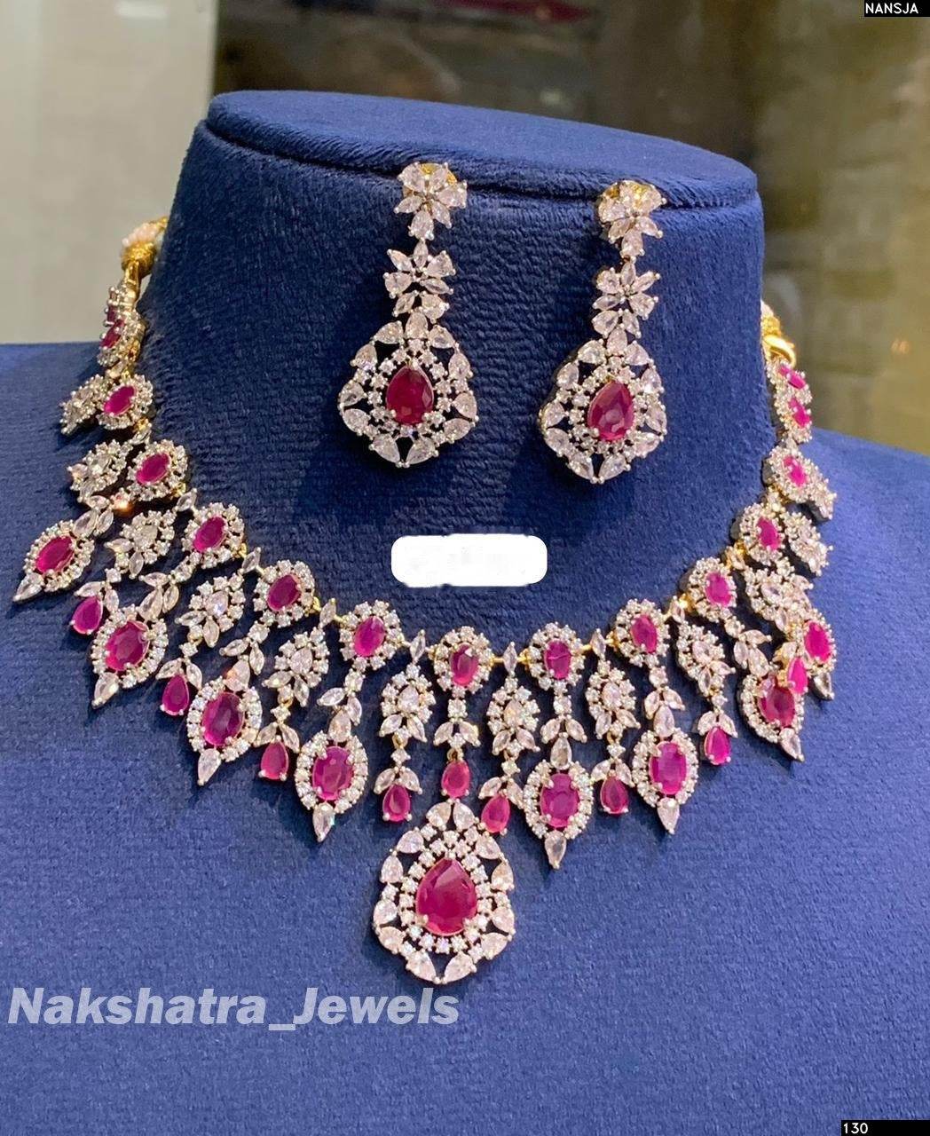 American Diamond Stones Bridal Necklace
