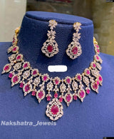 American Diamond Stones Bridal Necklace - Nakshatra Jewels