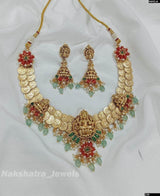 Nagasi Work with Coral Beads Bridal Necklace - Nakshatra Jewels