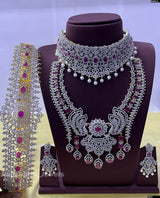 American Diamond Stones Bridal Set - Nakshatra Jewels
