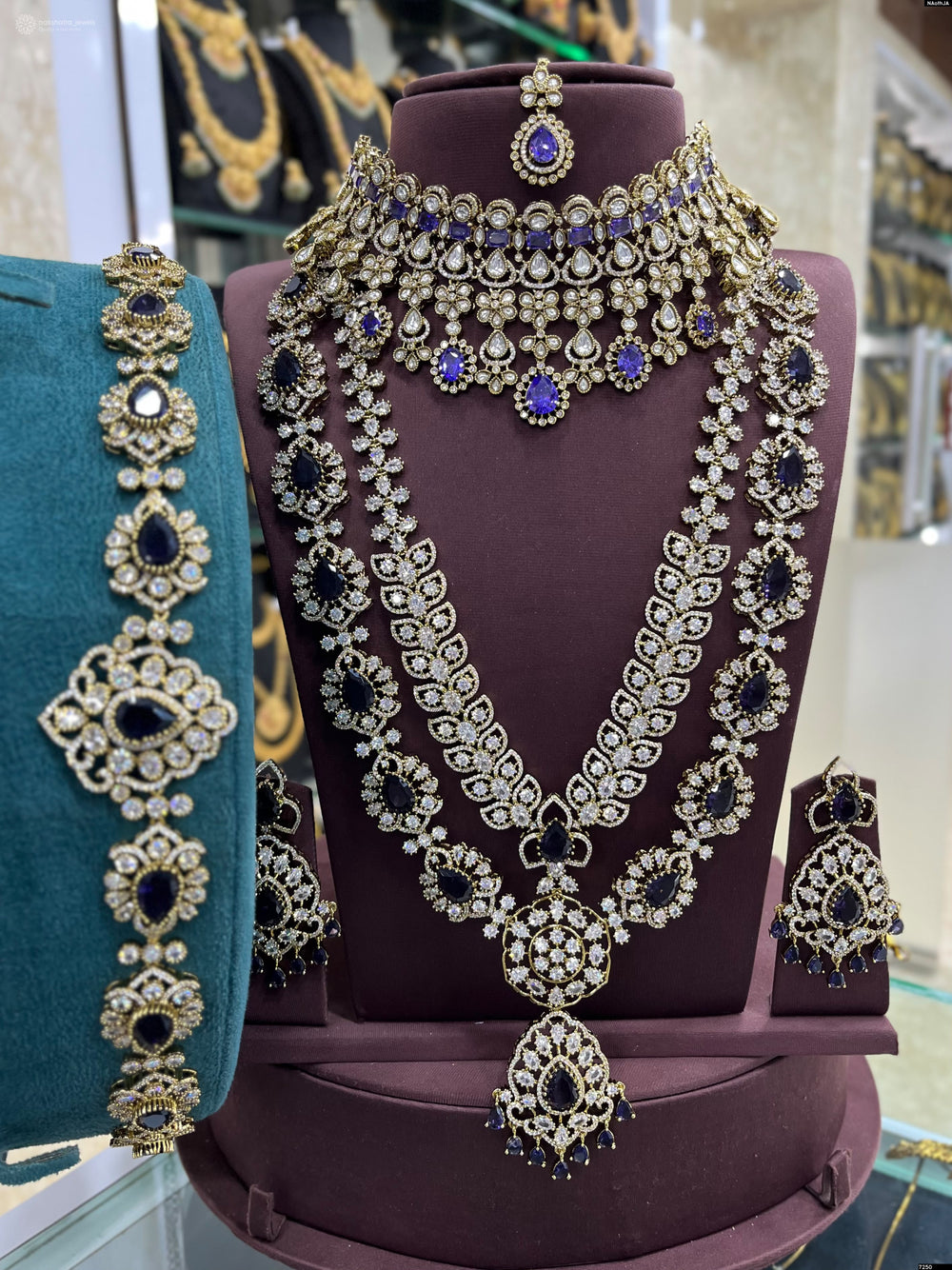 Victorian Polish AD Stones Bridal Combo Set