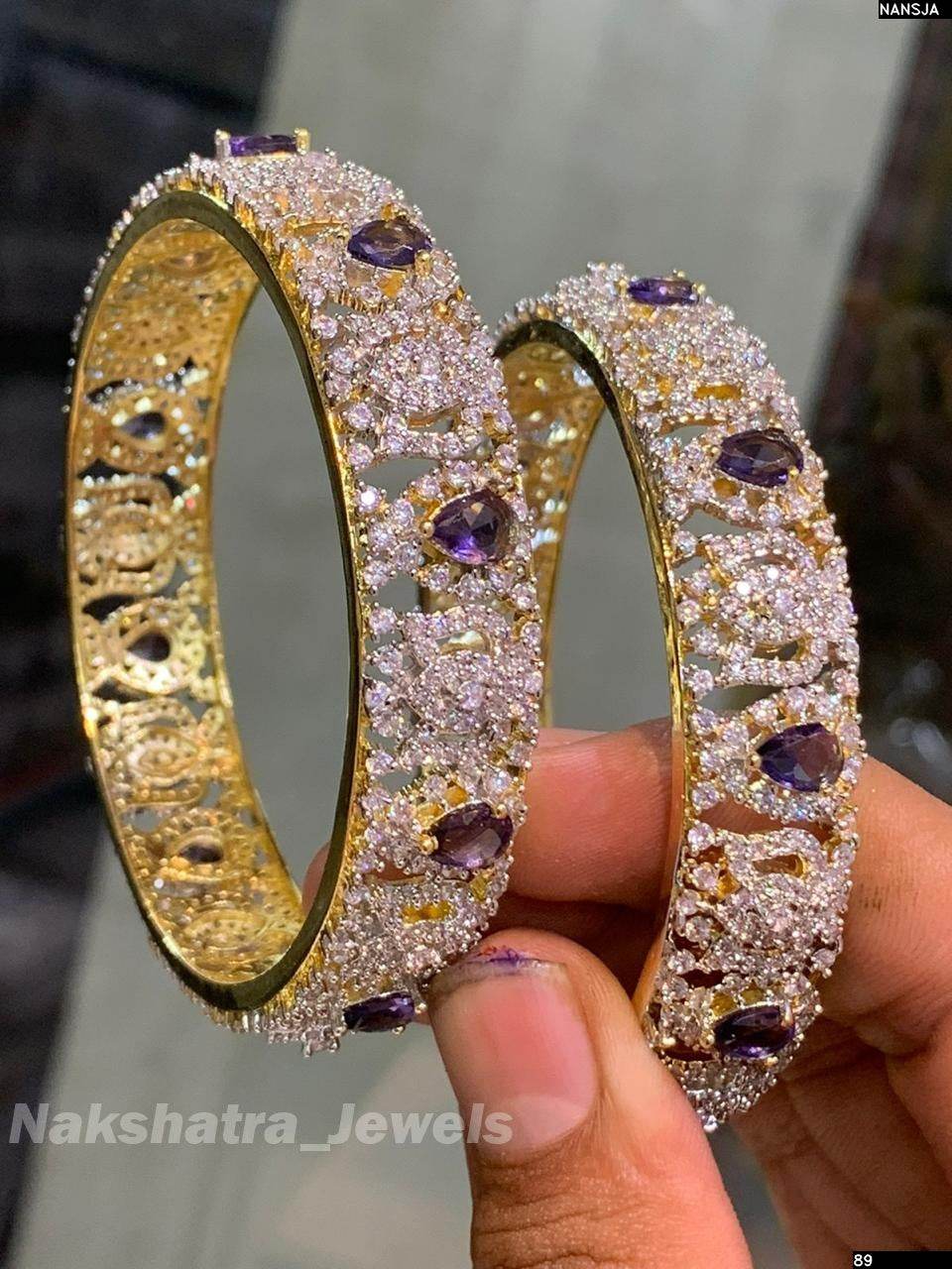 AD Stone Bangles - Nakshatra Jewels