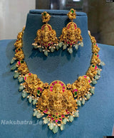 Nakshi work with Jadau Kundan Stones Necklace (3D Embosed) - Nakshatra Jewels