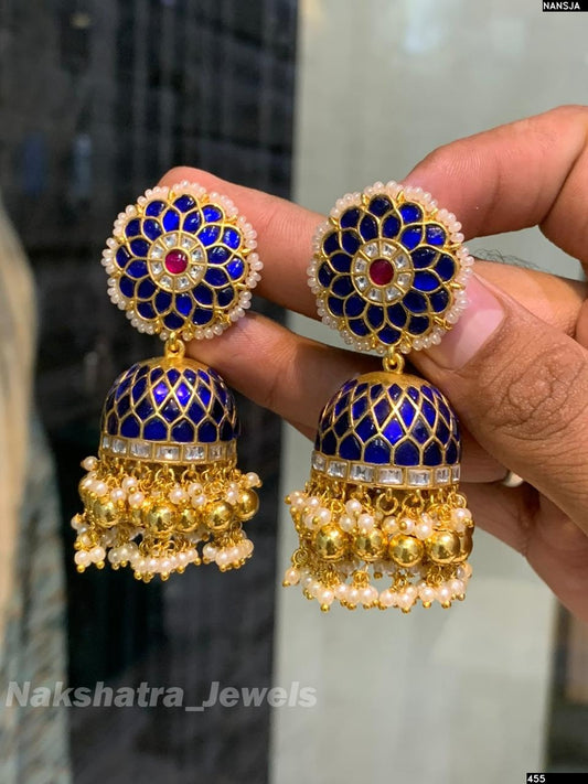 Jaadu Kundan Stones Bridal Earrings