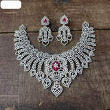 American Diamond Stones Bridal Necklace - Nakshatra Jewels