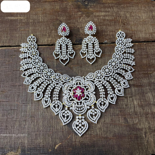 American Diamond Stones Bridal Necklace