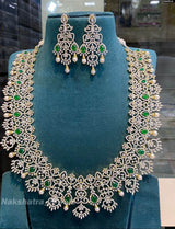 American Diamond Stones Bridal Haram - Nakshatra Jewels