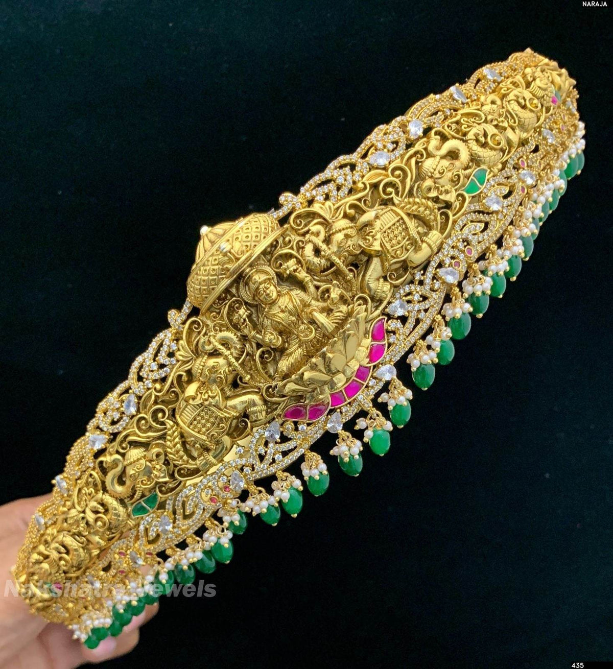 Nakshi work with AD & Jadau Kundan Stones Hip Belt