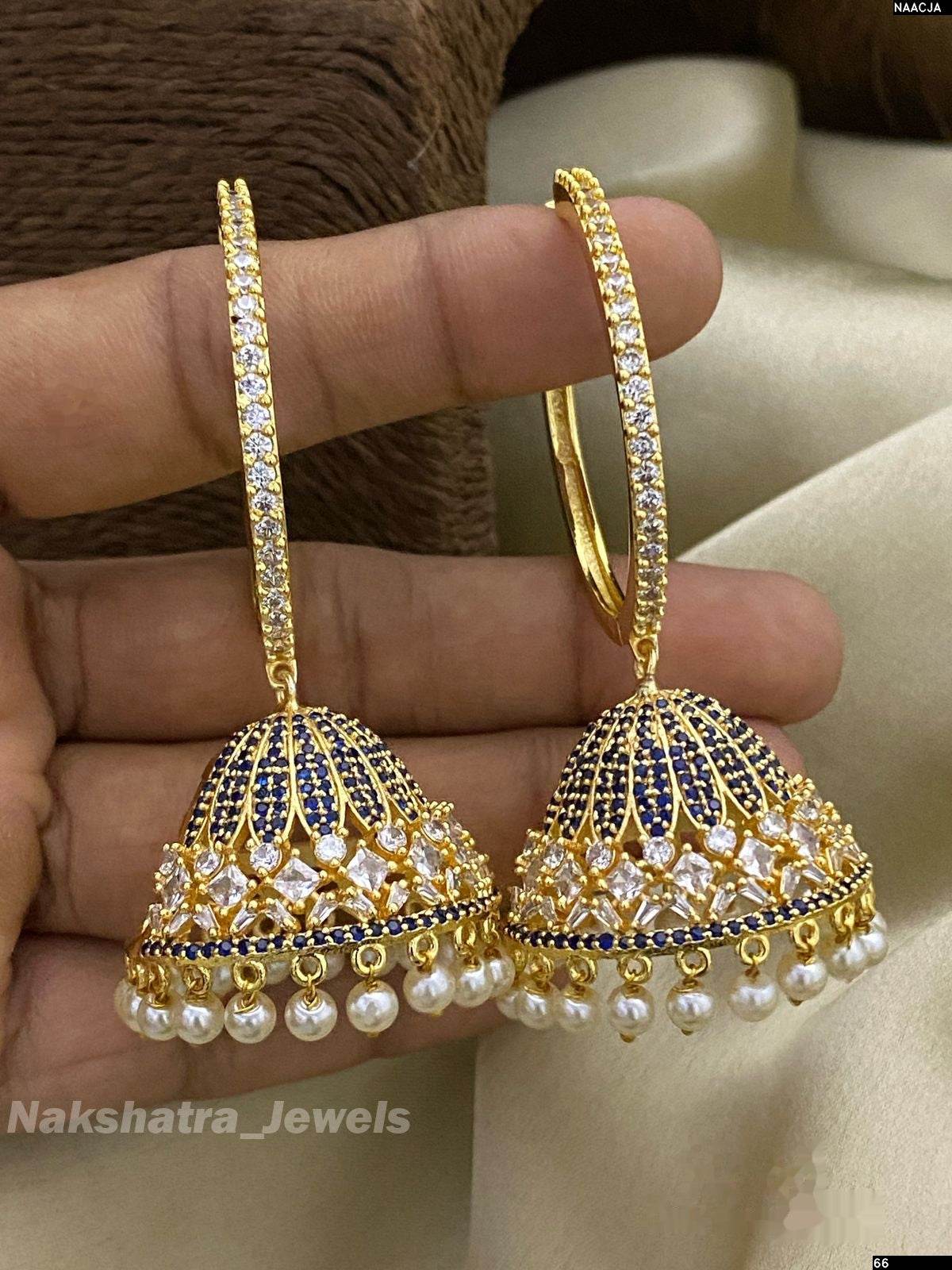 AD Stones Earrings (Silver Polish)