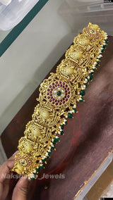 Nagasi Work with Kempu Stones Bridal Hip Belt - Nakshatra Jewels