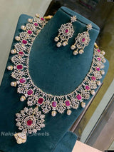 American Diamond Stones Bridal Haram - Nakshatra Jewels
