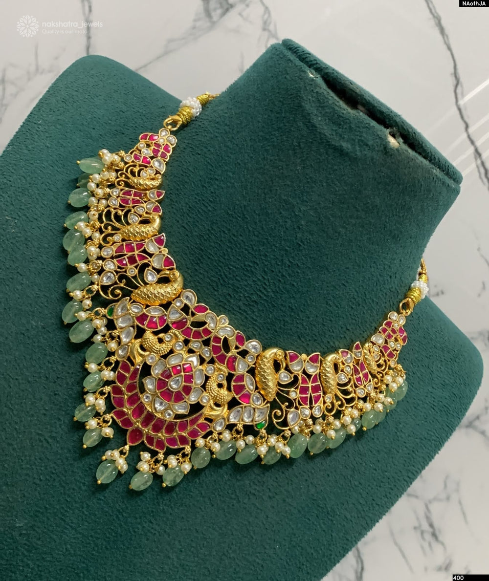 Nakshi Work with Kundan Stones Bridal Necklace
