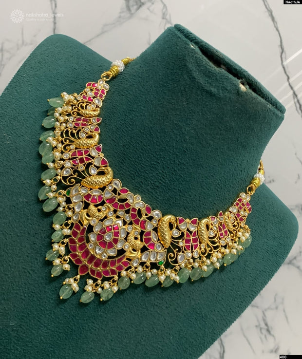 Nakshi Work with Kundan Stones Bridal Necklace