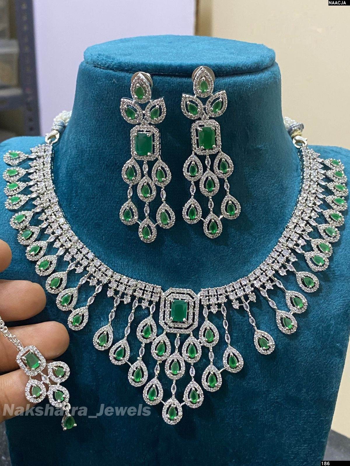 AD Stones Necklace (Silver Polish)