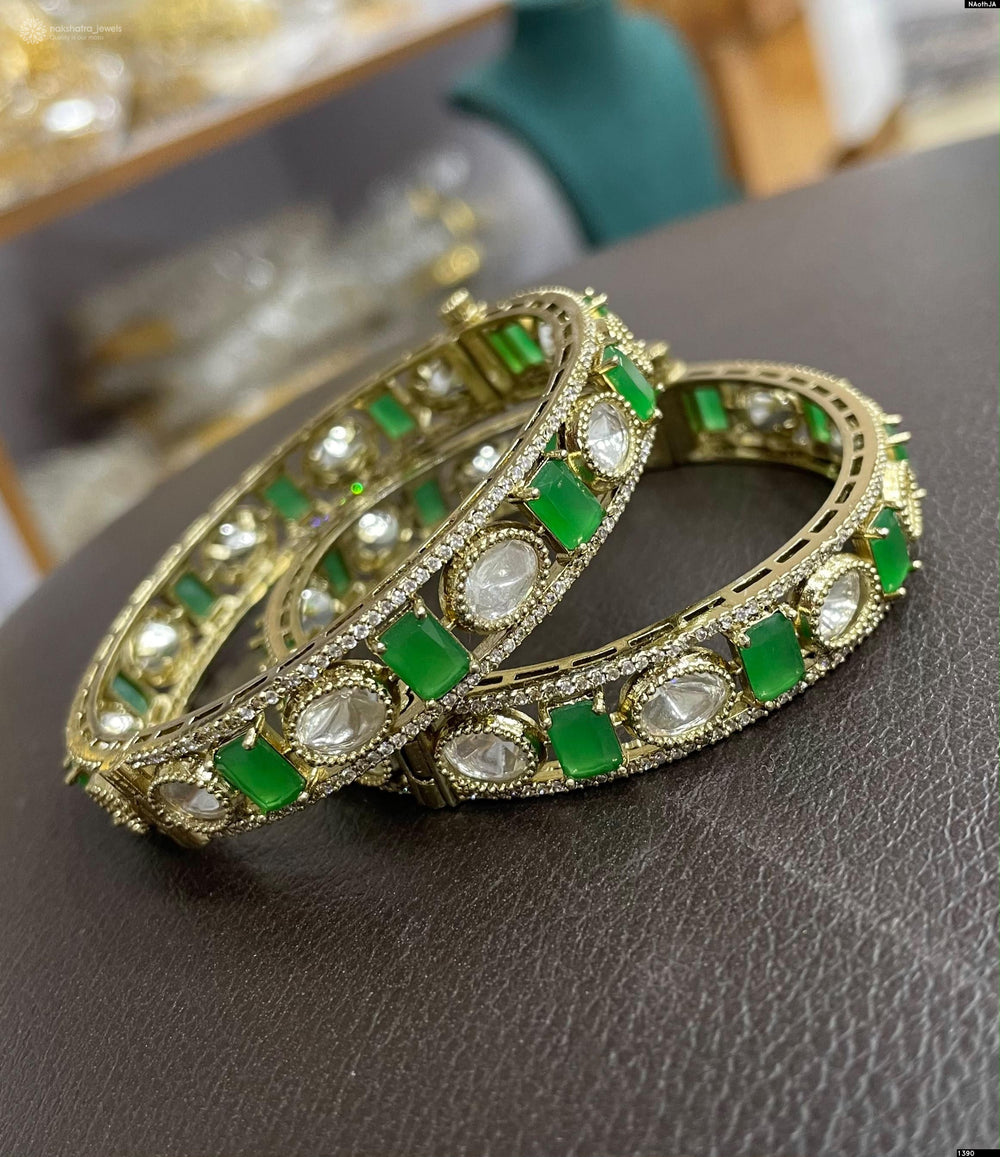 Victorian Polish with Mossianite Stones Bangles