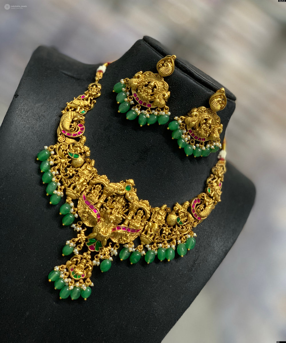 Nakshi Work with Kundan Stones Bridal Necklace
