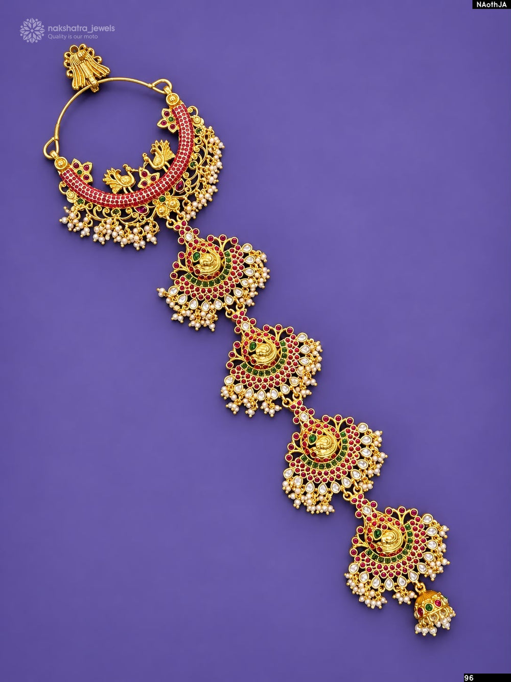 Nakshi Work with Kempu Stones Hair Accessories
