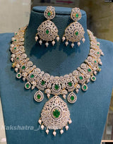 American Diamond Stones Bridal Necklace - Nakshatra Jewels