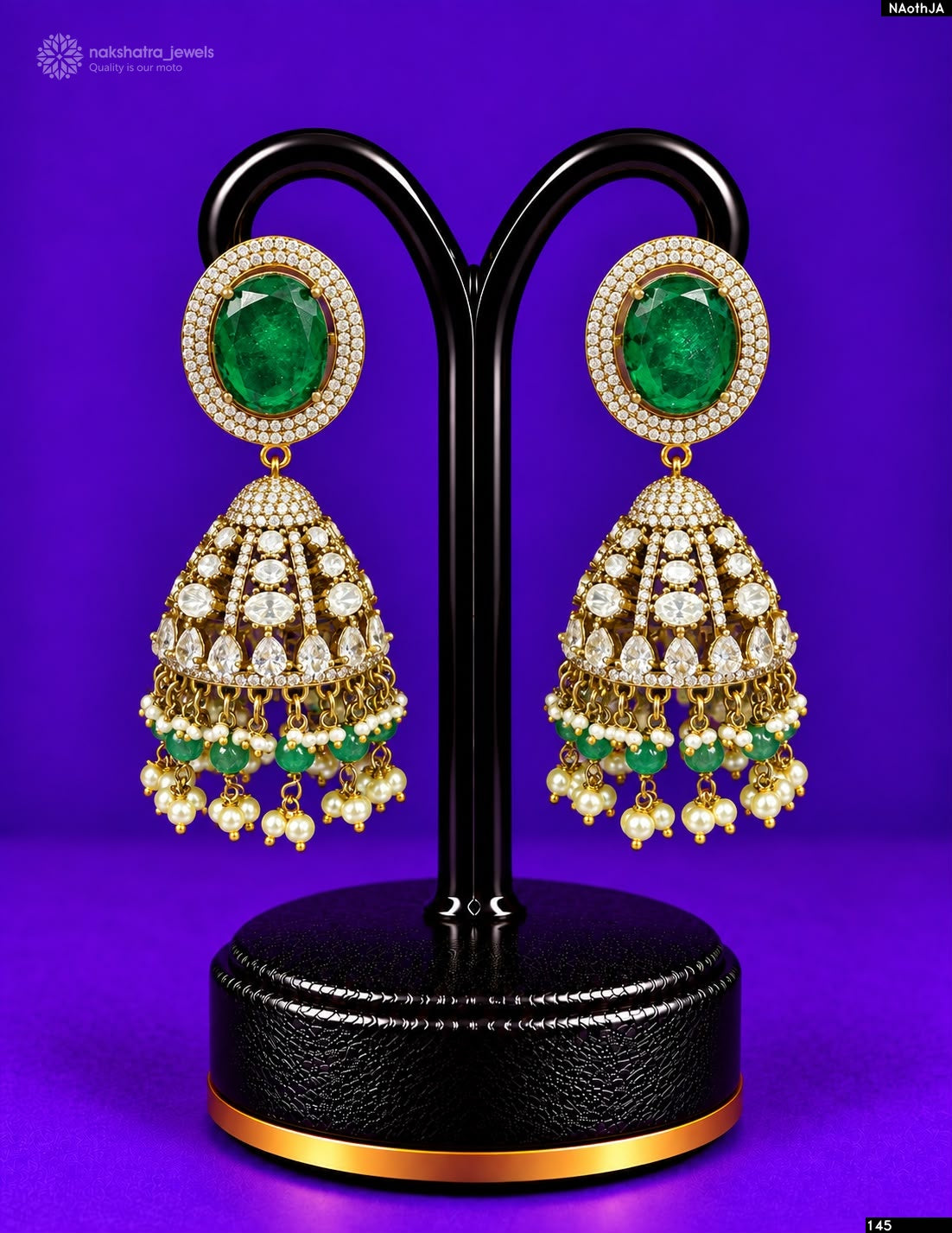 Victorian Polish with AD Stones Earrings
