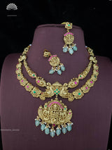 Nagasi Work with Jadau Kundan Stones Necklace - Nakshatra Jewels