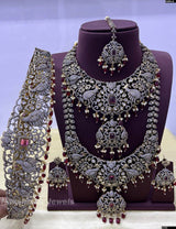 Victorian Polish AD Stone Bridal Set - Nakshatra Jewels