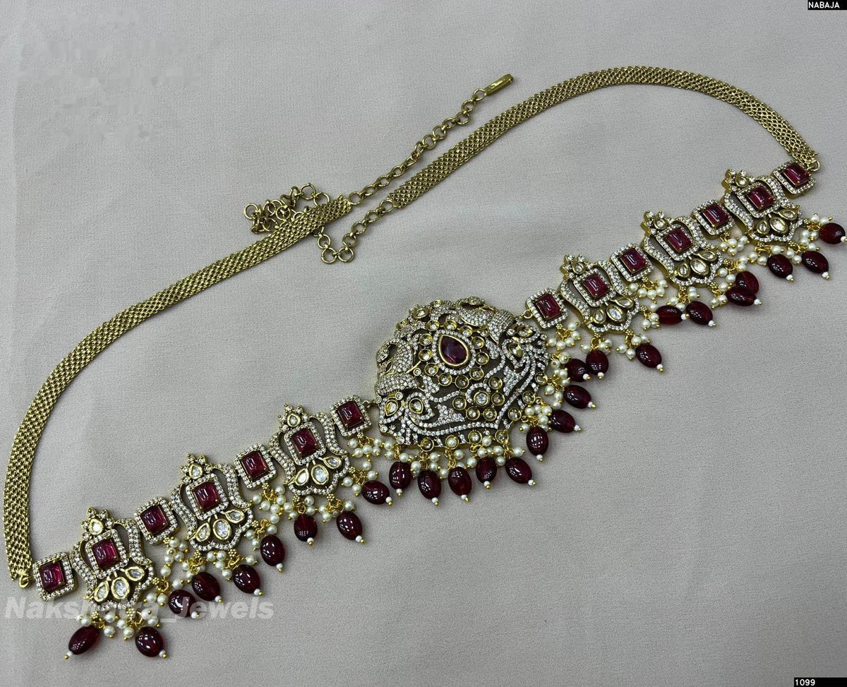 Victorian Polish AD Stone Bridal Hip Chain