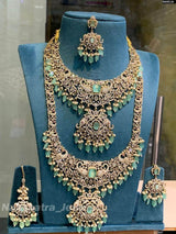 Victorian Polish AD Stones Bridal Combo Set - Nakshatra Jewels