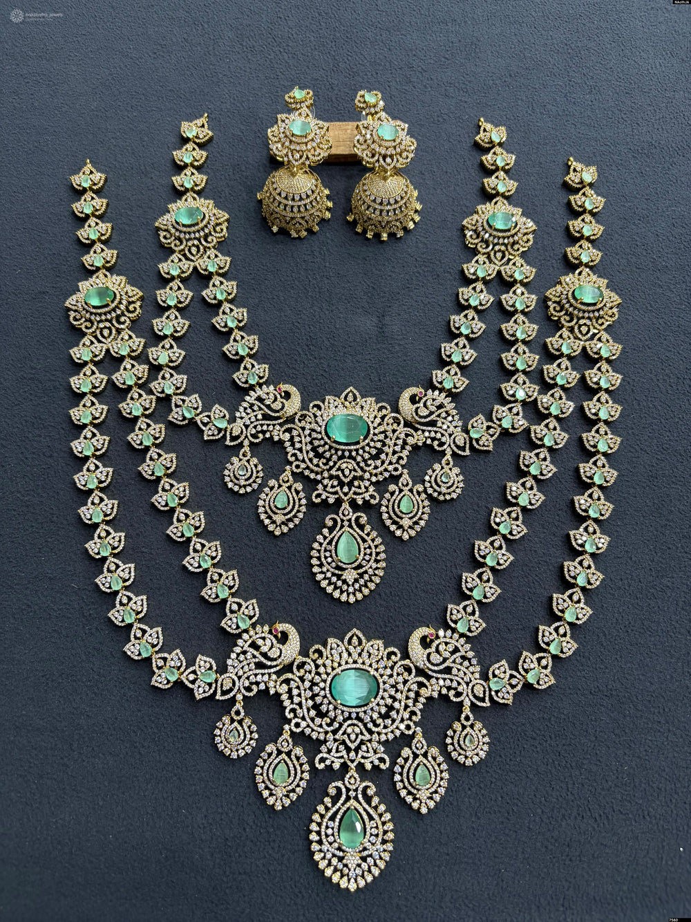 Victorian Polish with AD Stones Bridal Combo Set