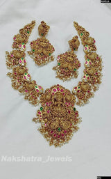 Nakshi Work with Jadau Kundan Stones Bridal Necklace - Nakshatra Jewels
