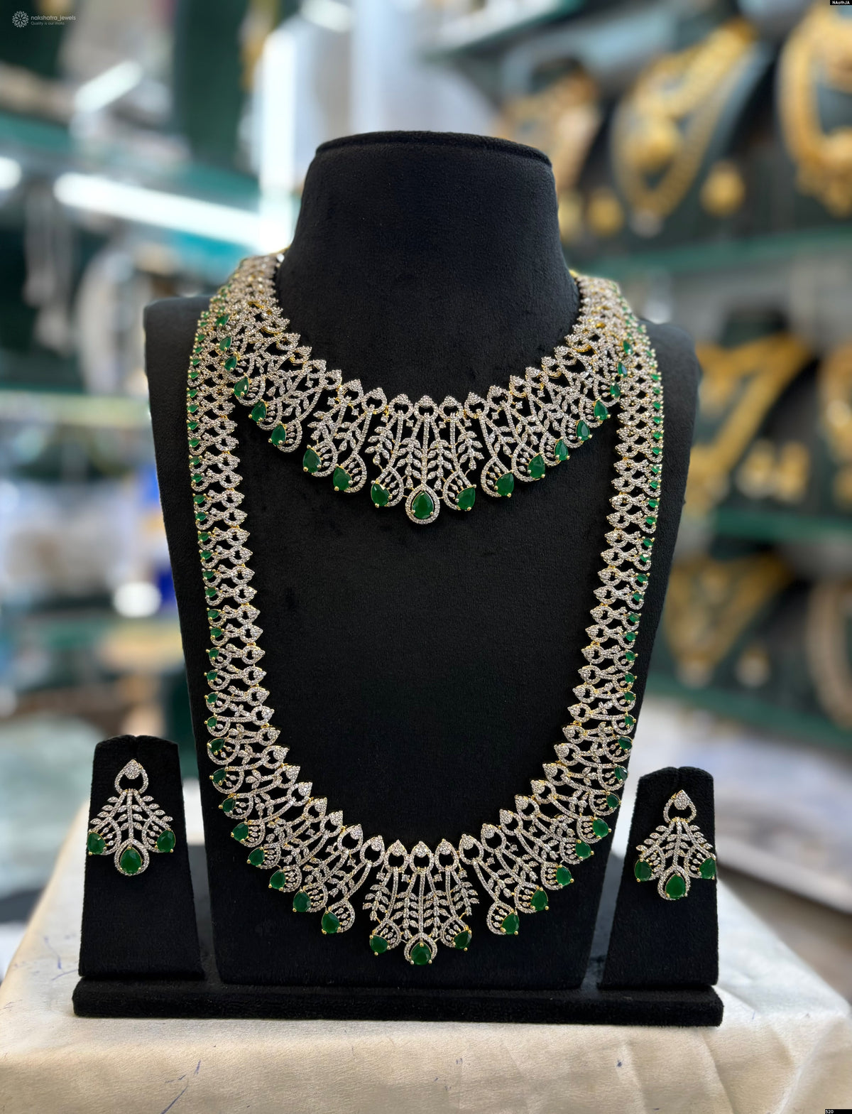 American Diamond Stones Bridal Combo Set