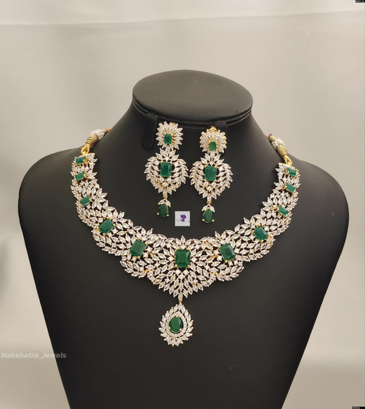 American Diamond Stones Bridal Necklace